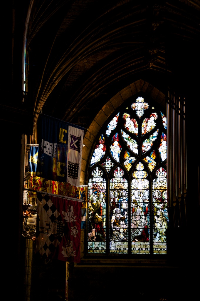 Banners  and stained glass